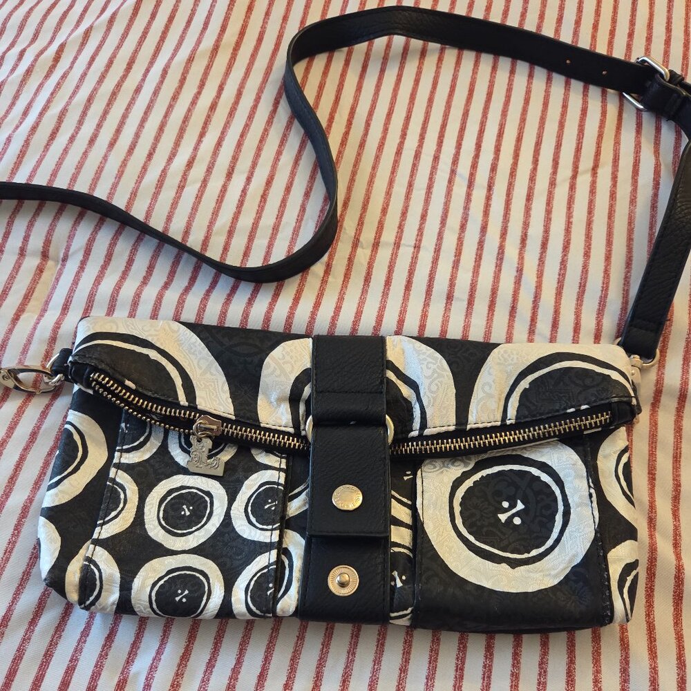 Desigual Black and White Clutch